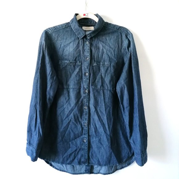Anthropologie Pilcro And The Letter Press Womens Blue Button Up Shirt Size XS - Picture 1 of 8
